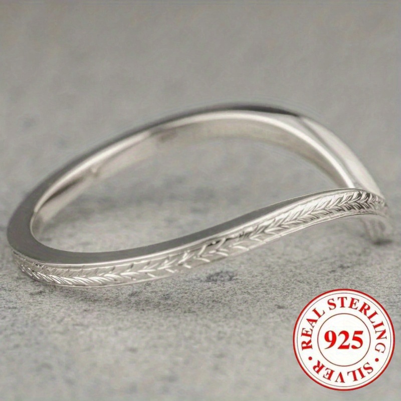 925 Sterling Silver V Shaped Arrow Ring for Women